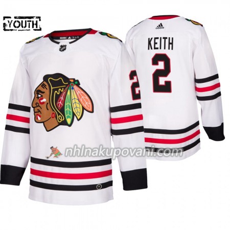 Chicago Blackhawks Dresy Duncan Keith 2 Adidas 2019-2020 Bílá Authentic - Dětské Chicago Blackhawks Dresy Duncan Keith 2 Adidas 2019-2020 Bílá Authentic - Dětské